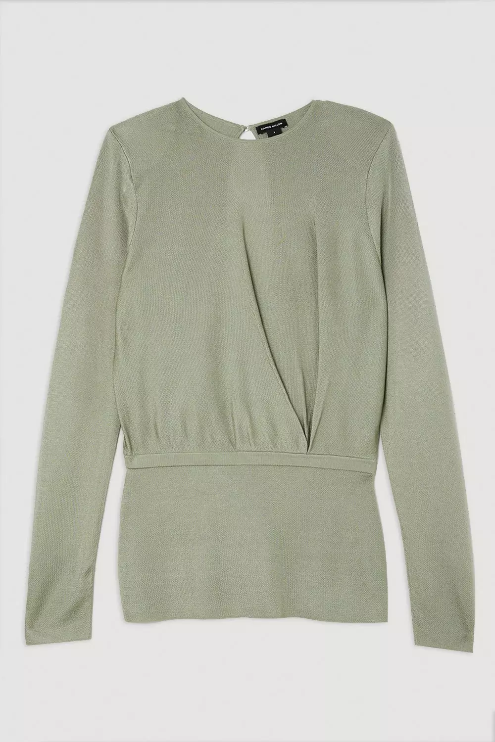 Slinky Viscose Knit Blouson Pin Tuck Top | Karen Millen