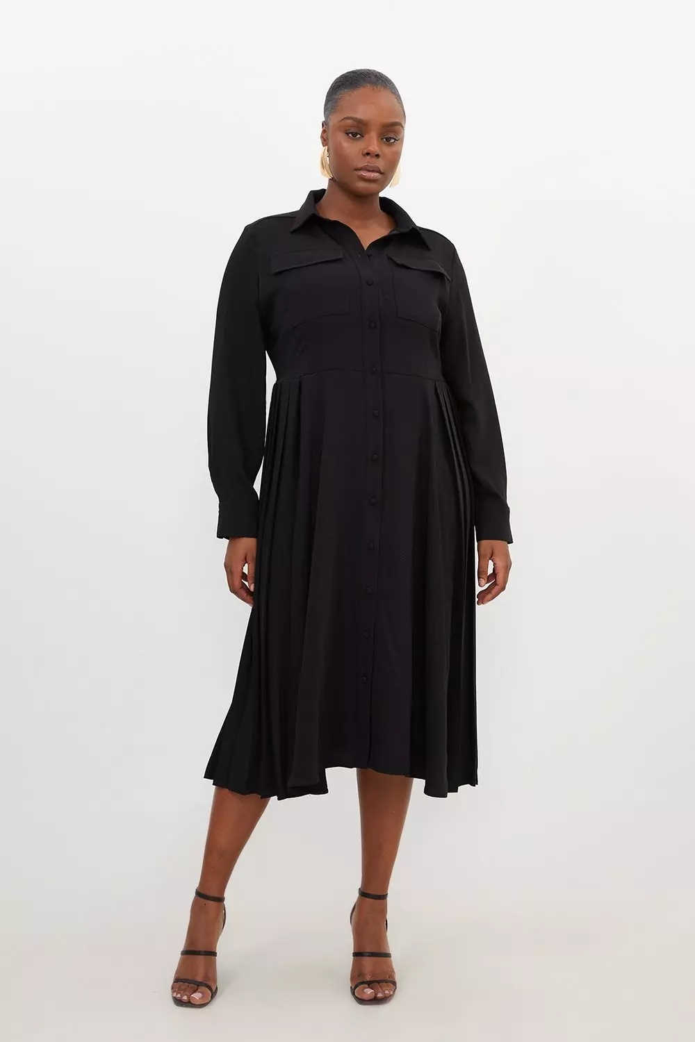 Plus size shirt dress with pockets on sale