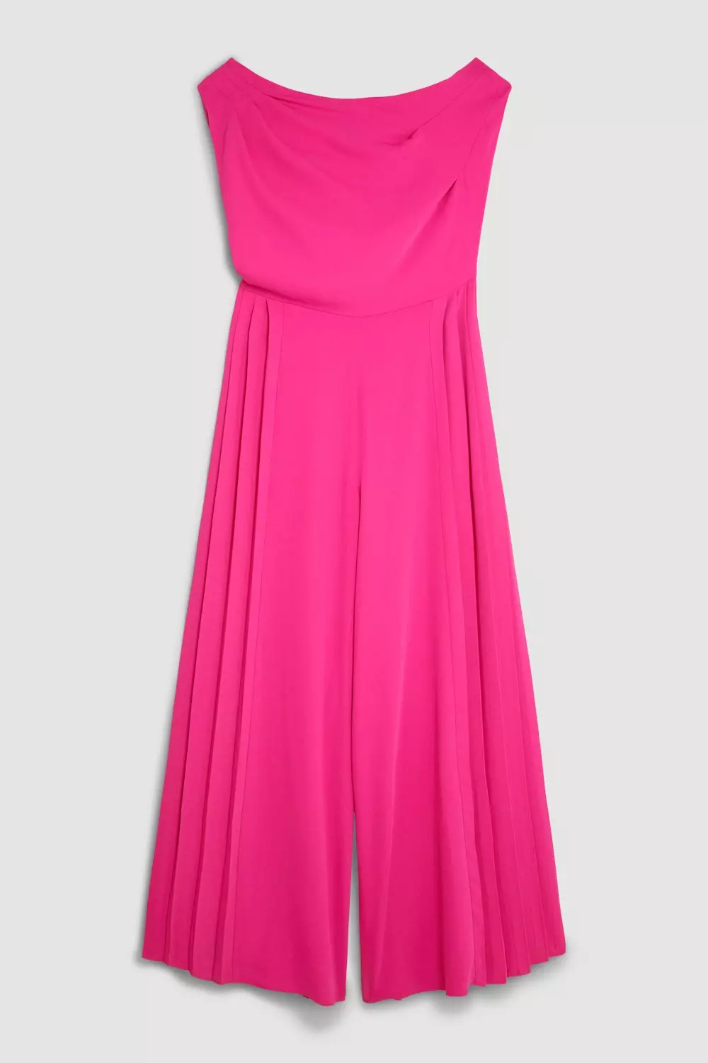 Petite Soft Tailored Off Shoulder Pleat Detail Jumpsuit Karen Millen