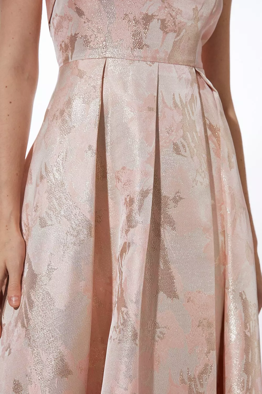 【Karen Millen】カットワーク 刺繍 ウーブン プロムドレス Linen Cutwork Embroidery Woven Midi Dress | Karen Millen