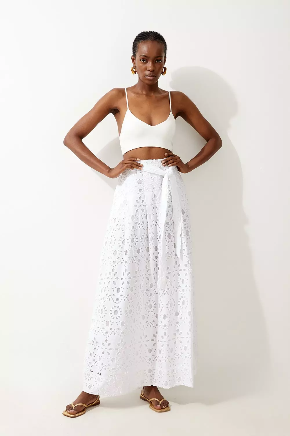 Broderie Woven Maxi Skirt Karen Millen