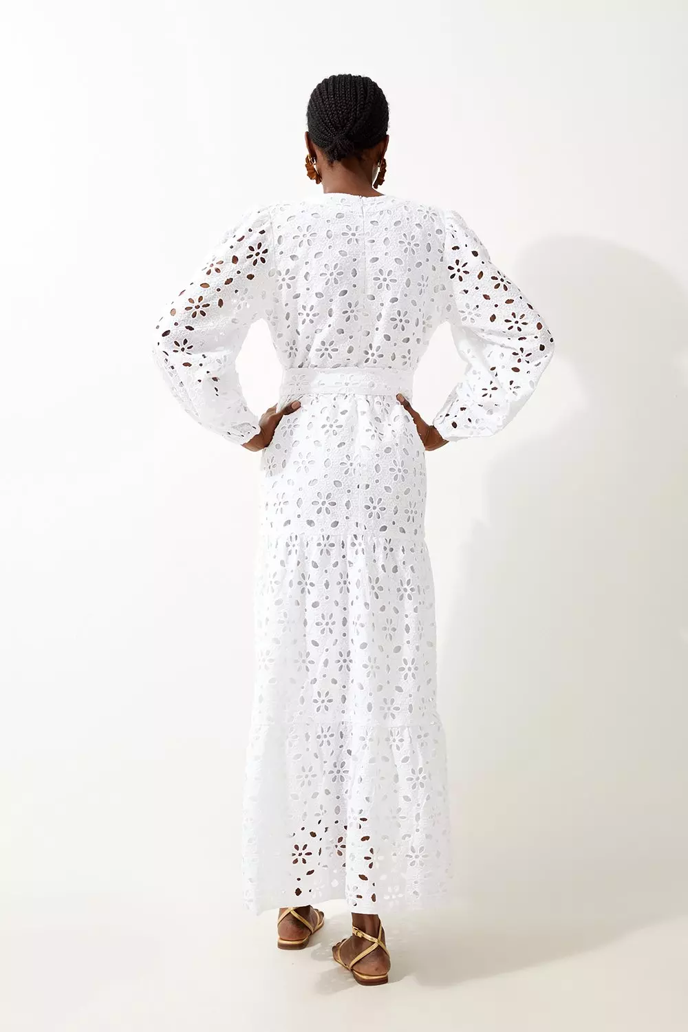 Cotton Eyelet Woven Maxi Dress | Karen Millen
