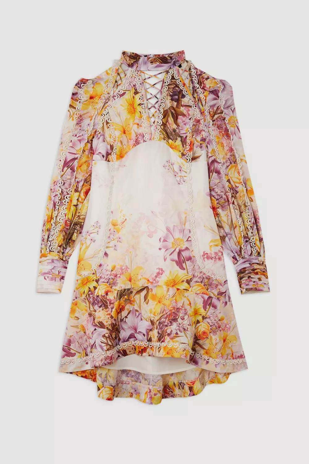 Trailing Floral Woven Mini Dress | Karen Millen