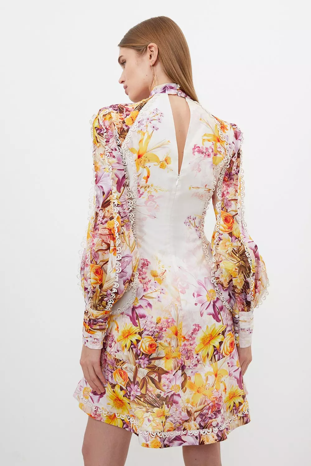 Trailing Floral Woven Mini Dress | Karen Millen