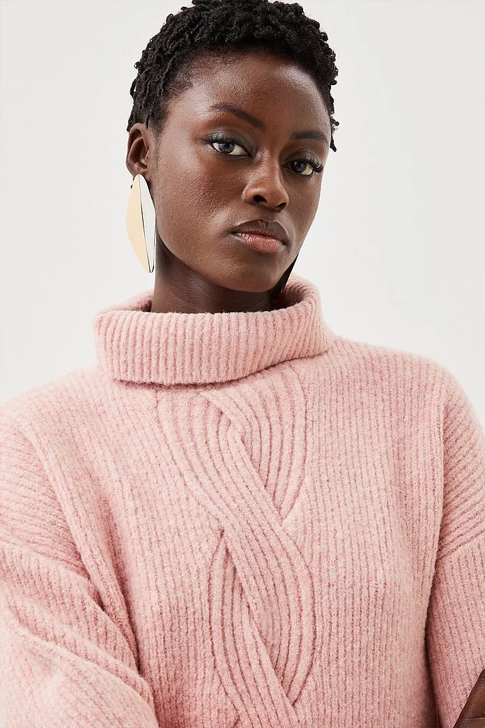 Lofty Knit Chunky Cable Wool Sweater | Karen Millen Lofty Knit Chunky Cable Wool Sweater | Karen Millen