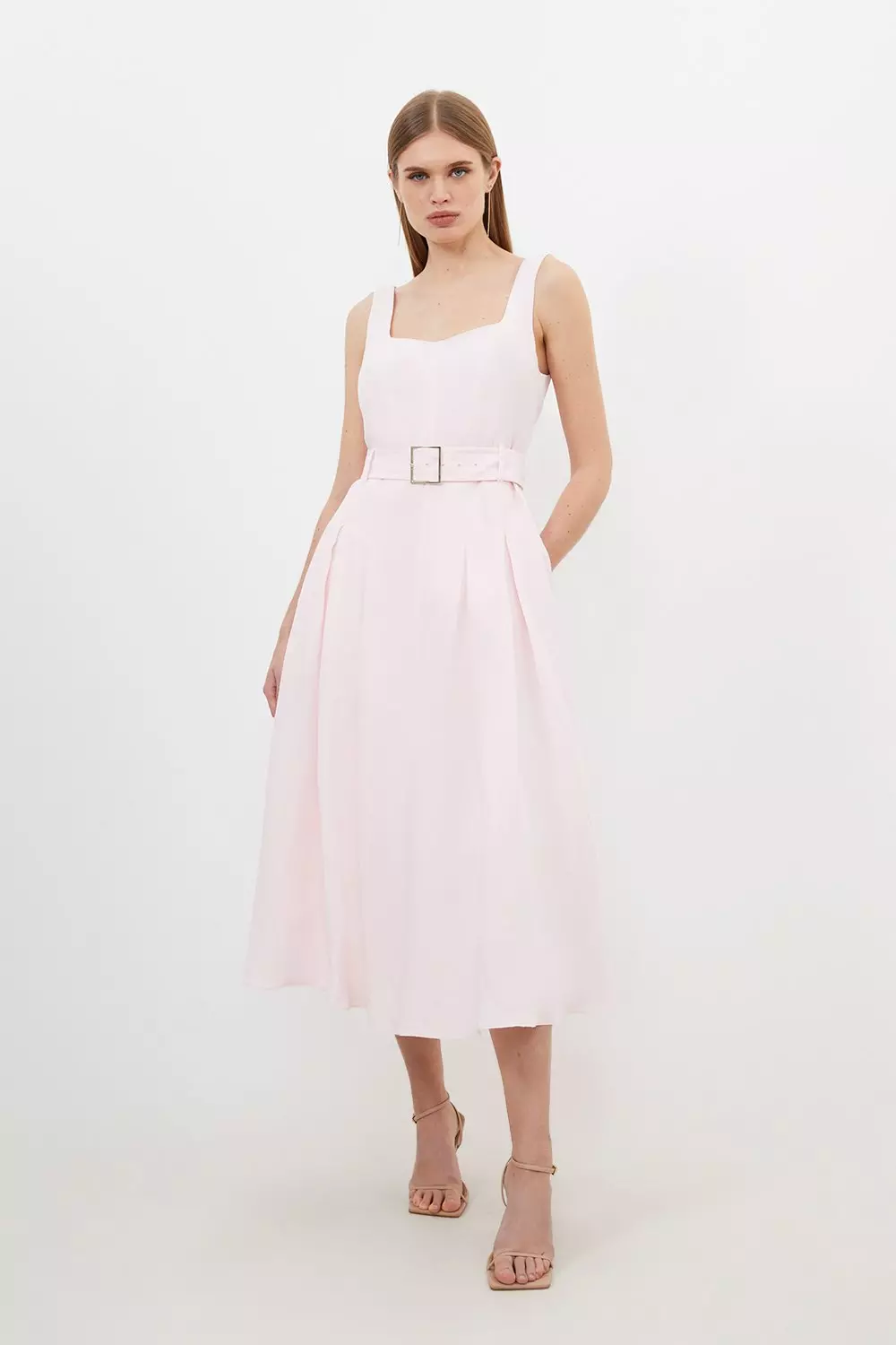 JUNE TIE FRONT CROP TOP-LINEN BEIGE – Lucca Couture