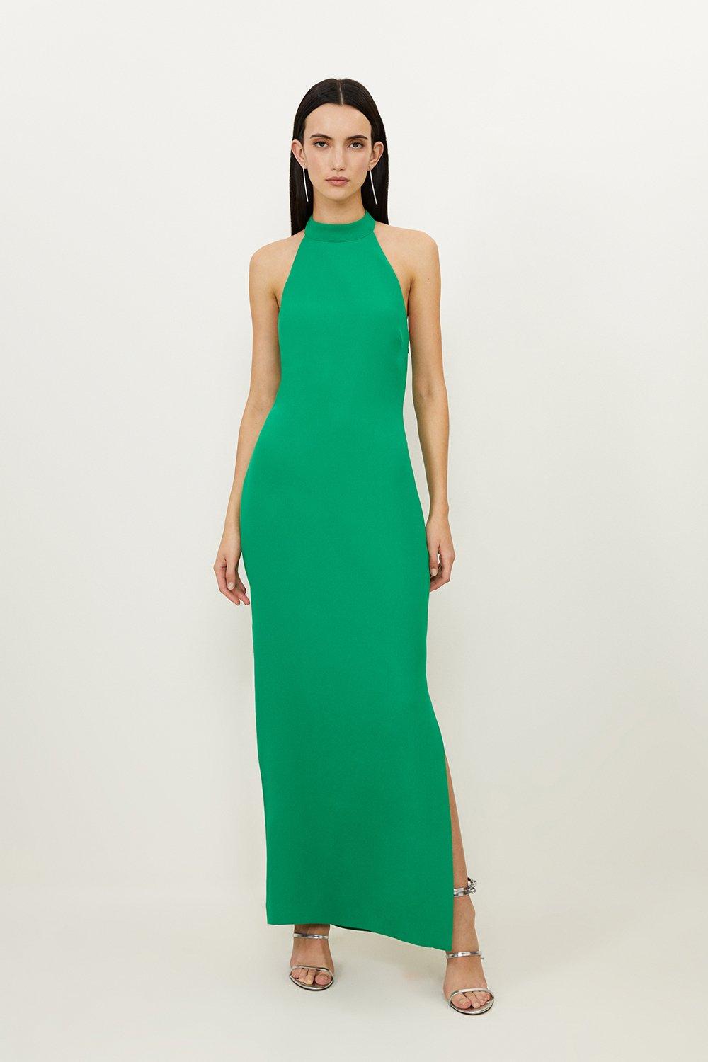 ◆KAREN MILLEN◆ ホルターネックオープンバックドレス / green Green Prom Dresses | Dark Green & Light Green | Karen Millen US