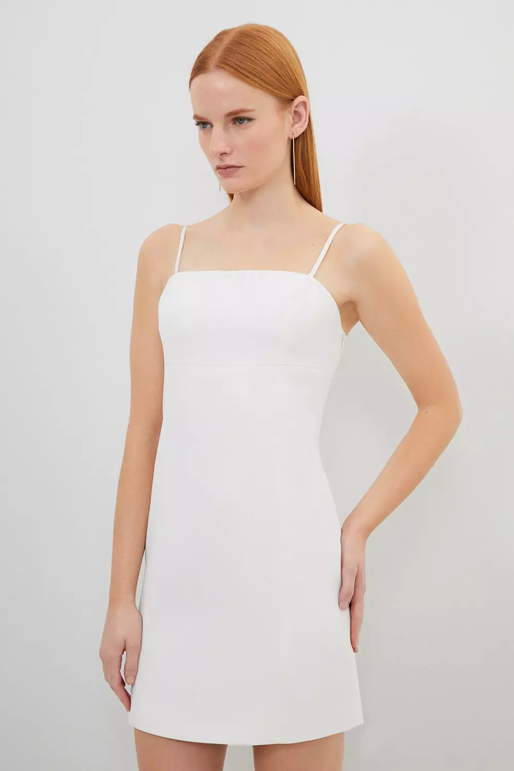 Compact Stretch Viscose Tailored Caped Mini Dress | Karen Millen