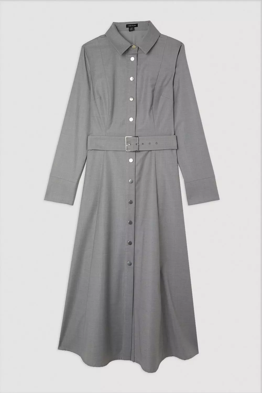 国内発・関税込 KAREN MILLEN*テクスチャーウールブレンドドレス Tailored Wool Blend Belted Shirt Dress | Karen Millen