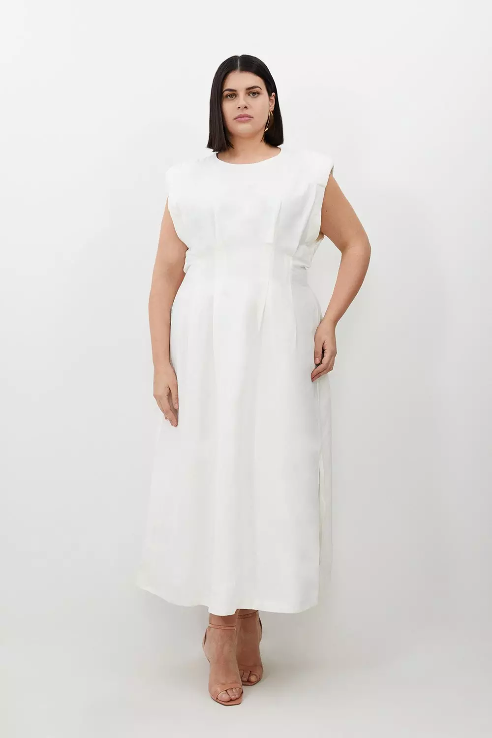 Plus size white midi dress hotsell