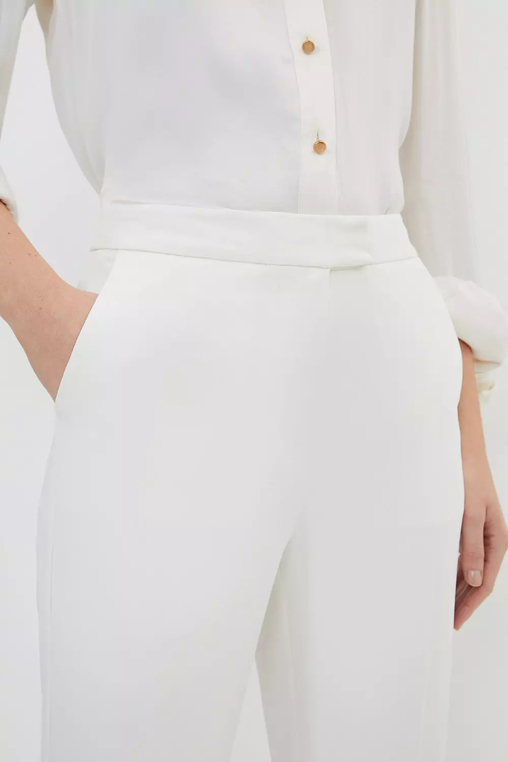 Compact Viscose Slim Leg Dress Pants | Karen Millen