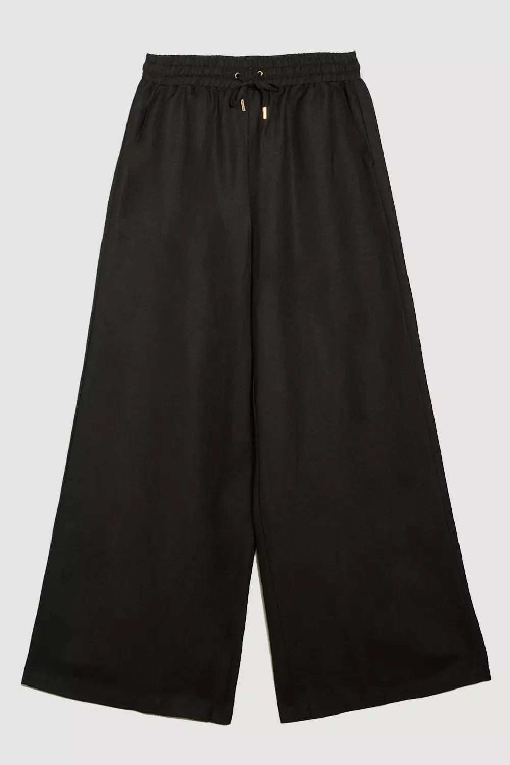 Linen Wide Leg Woven Pants | Karen Millen