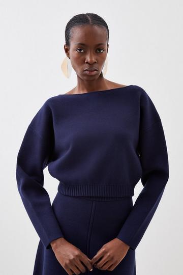 Milano Knit Top Co-Ord navy