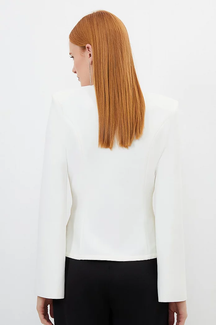 Bandage Form Fitting Cape Sleeve Embellished Jacket | Karen Bandage Form Fitting Cape Sleeve Embellished Jacket | Karen