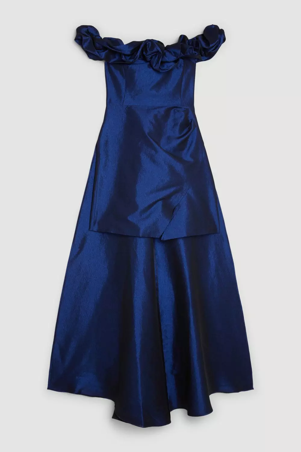 Blue Petite Metallic Off Shoulder High Low Tailored Mini Dress alternative image