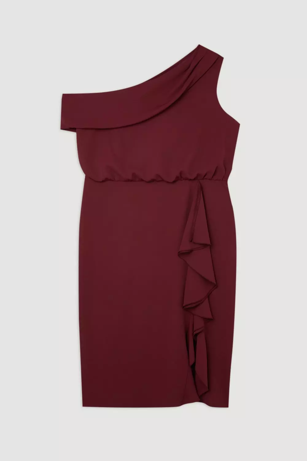 KAREN MILLEN Structured Crepe good Asymmetric Tuck Detail Midi Dress