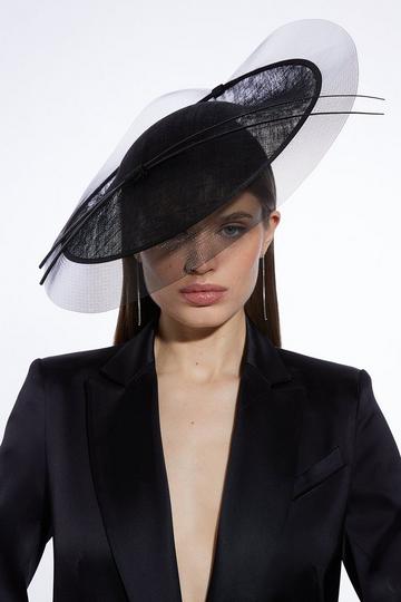 Layered Mesh Detail Headband Fascinator black