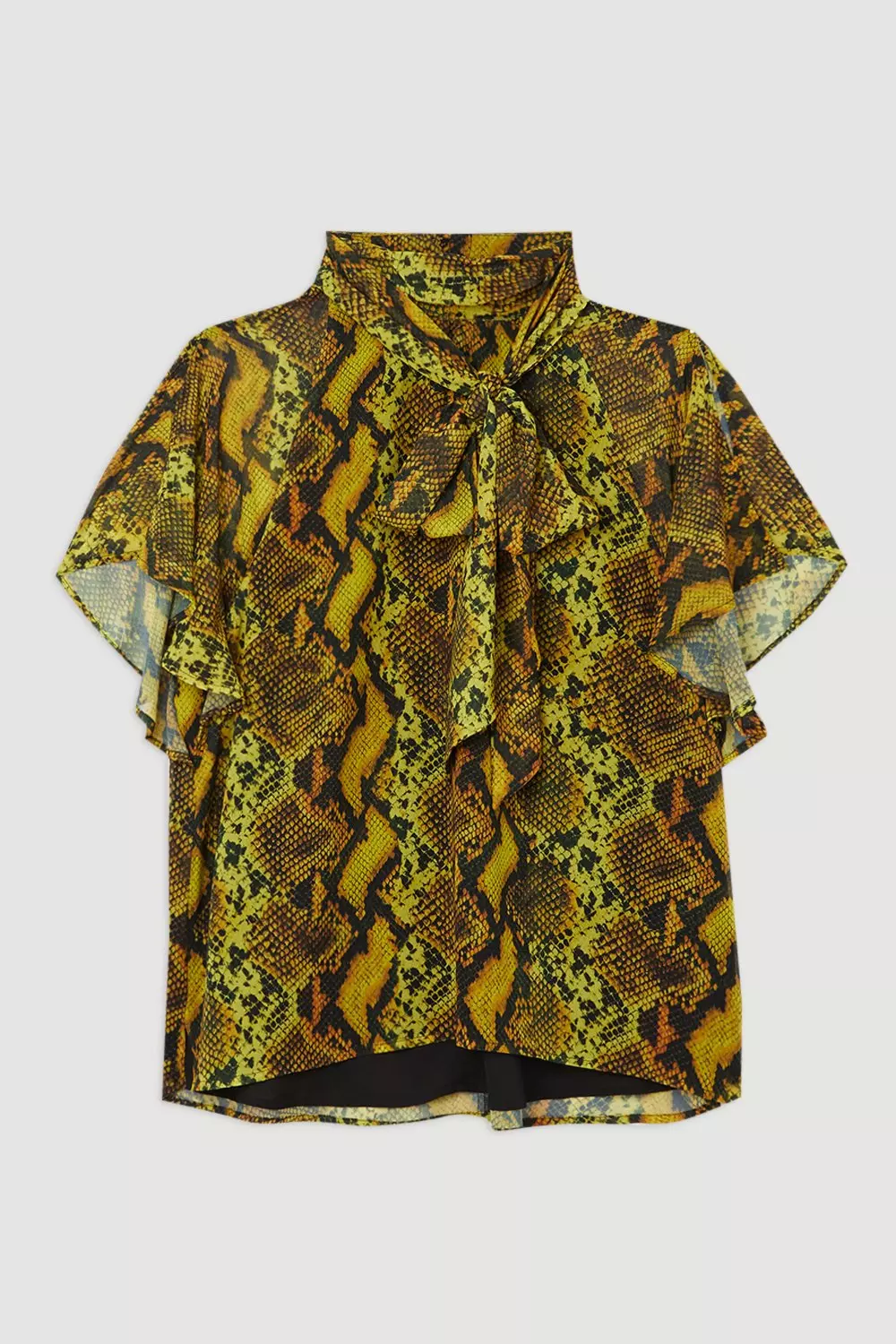 L'Acadamie Snake Print top Wrap Tie Blouse Small