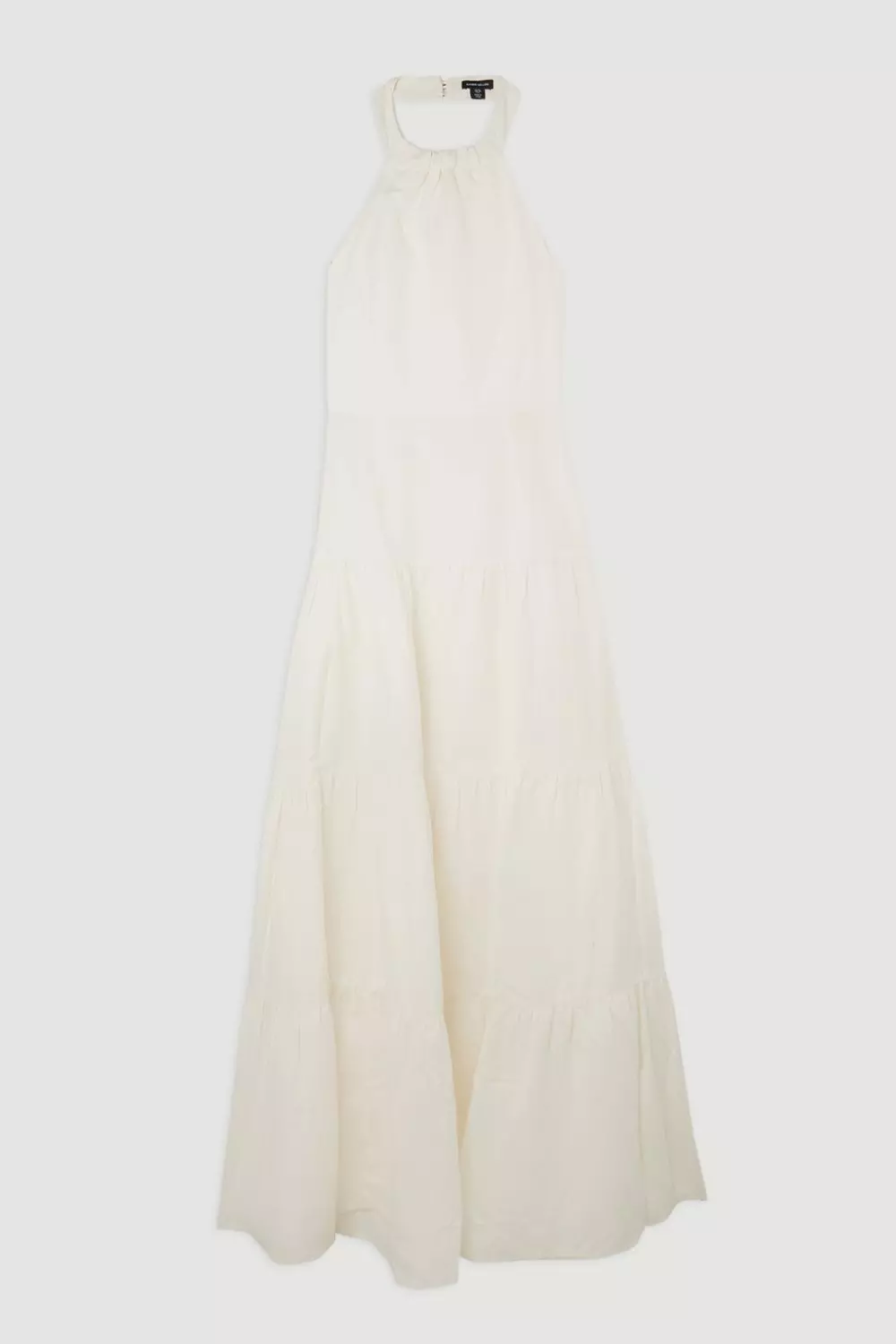 ★Karen Millen★リネンホルターティアードウーブンマキシドレス Premium Embroidered Halter Maxi Dress | Karen Millen