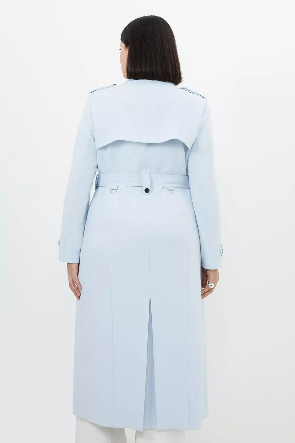 Plus Size Compact Stretch Tailored Belted Trench Coat Karen Millen
