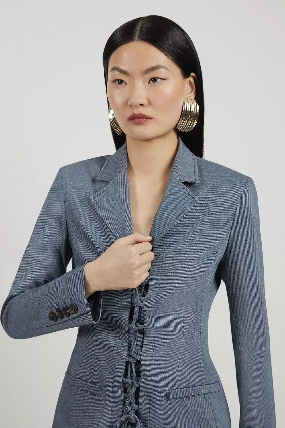 Navy longline blazer best sale