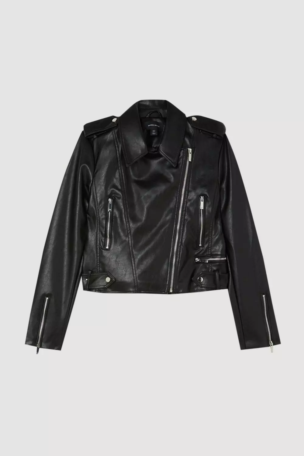 Karen millen cropped leather jacket hotsell