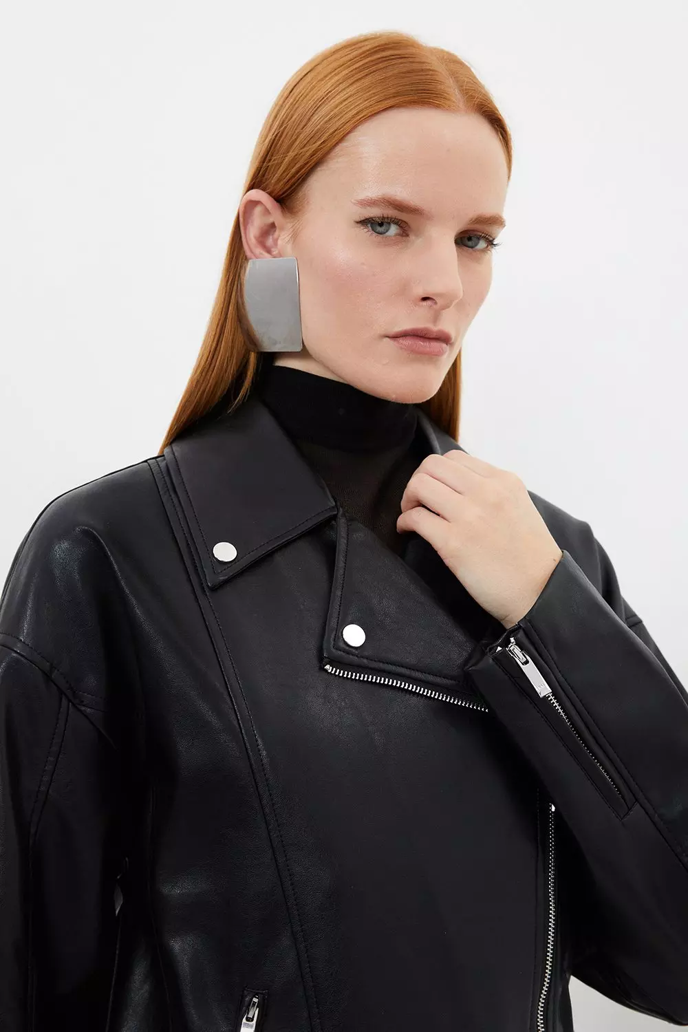 Faux Leather Biker Jacket Karen Millen