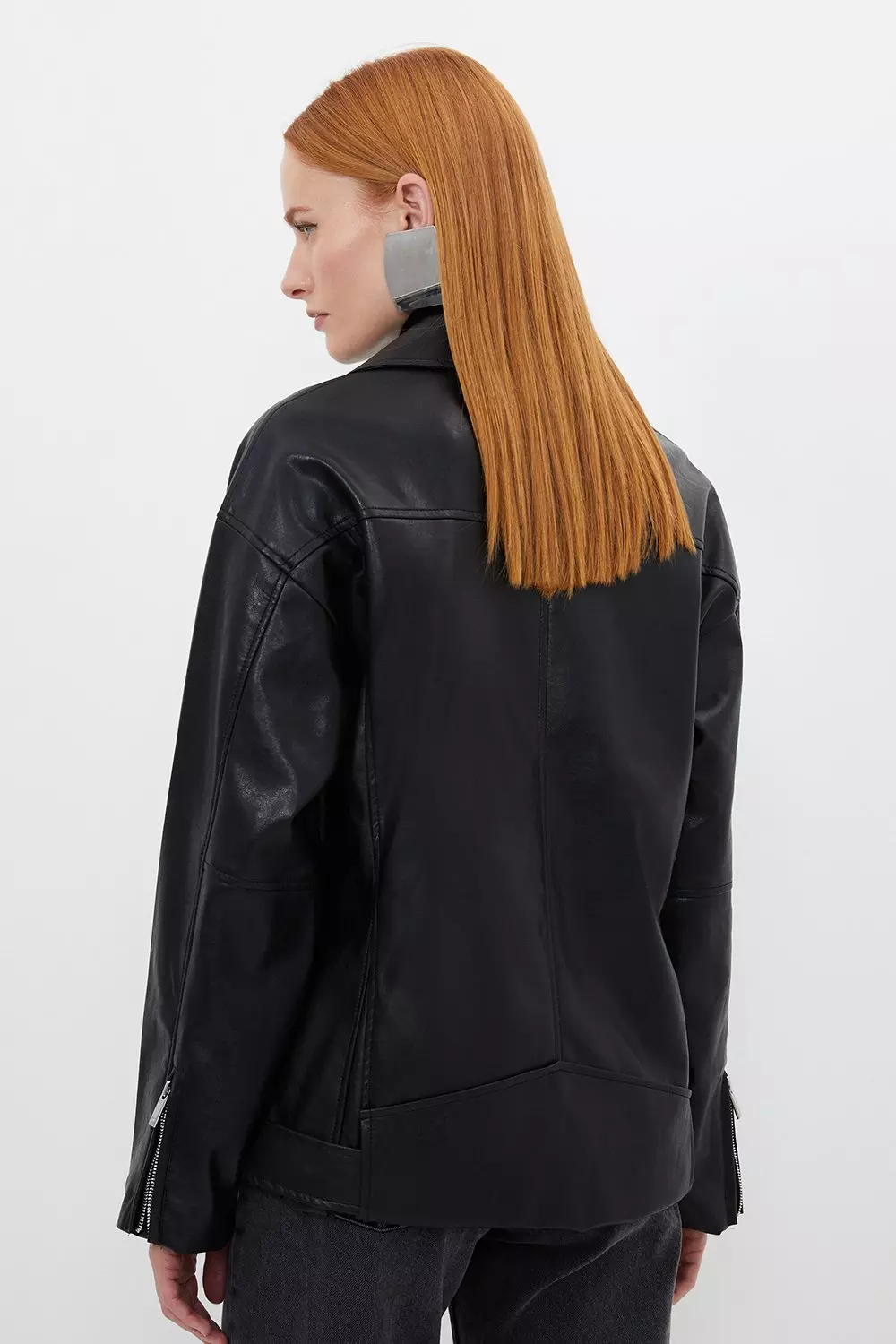 Faux Leather Biker Jacket Karen Millen