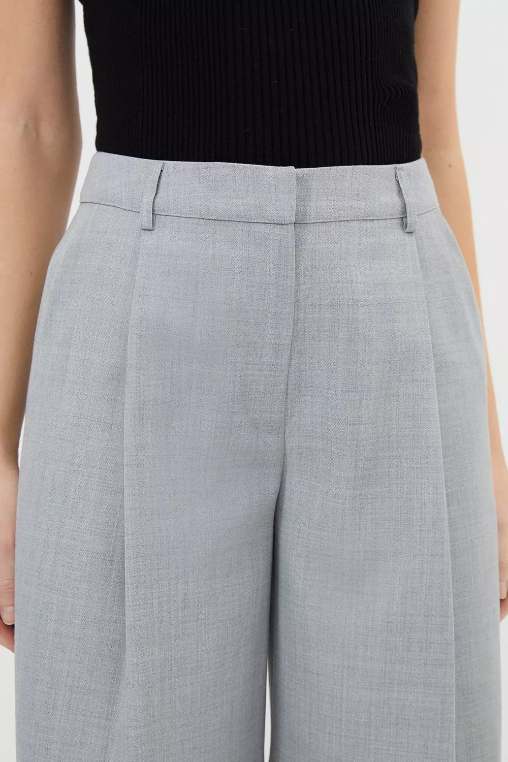 Wool Blend Tailored Long Shorts alternative image