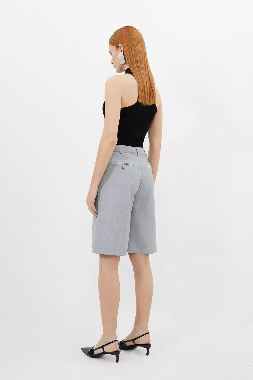 Wool Blend Tailored Long Shorts alternative image