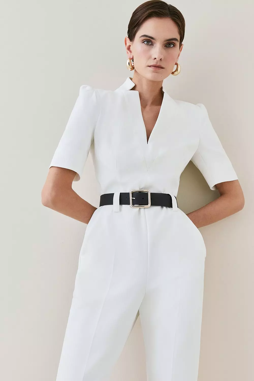 Petite Forever Belted Jumpsuit Karen Millen