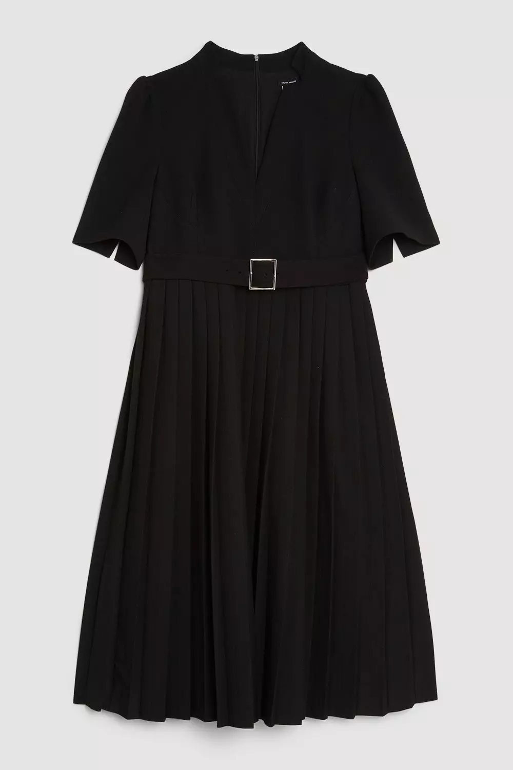 Plus Size Structured Crepe Forever Pleat Dress | Karen Millen