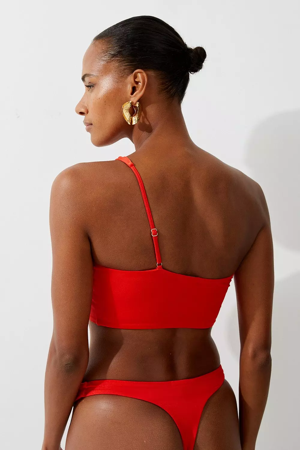 One shoulder red bikini online