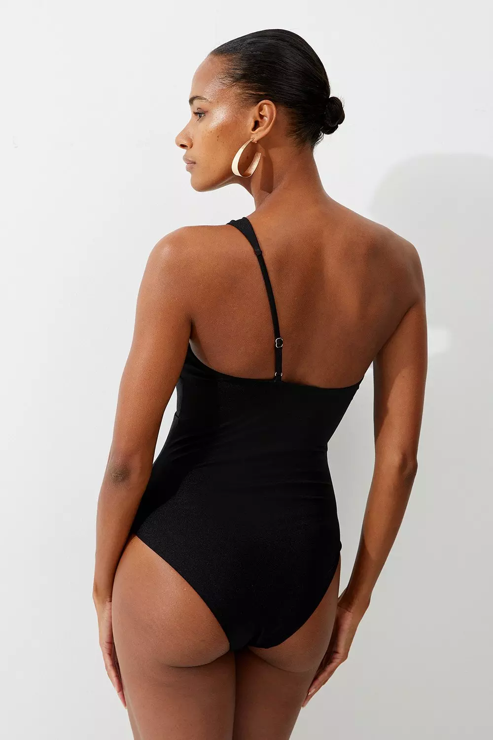Slinky Cut Out Asymmetric Swimsuit | Karen Millen