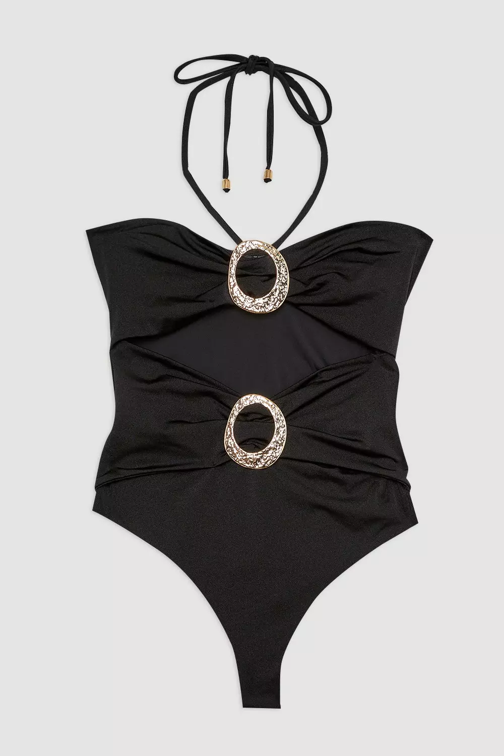 Slinky Trim Detail Cut Out Swimsuit | Karen Millen