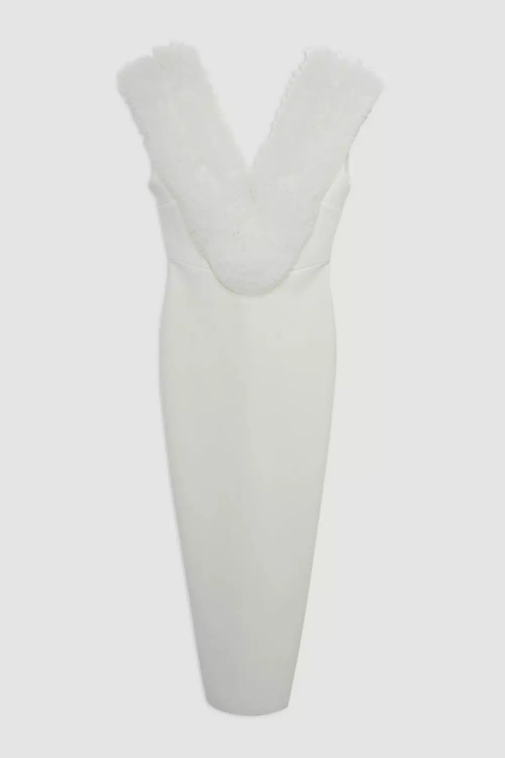 Figure Form Bandage Knit Tulle Detail Midi Dress | Karen Millen