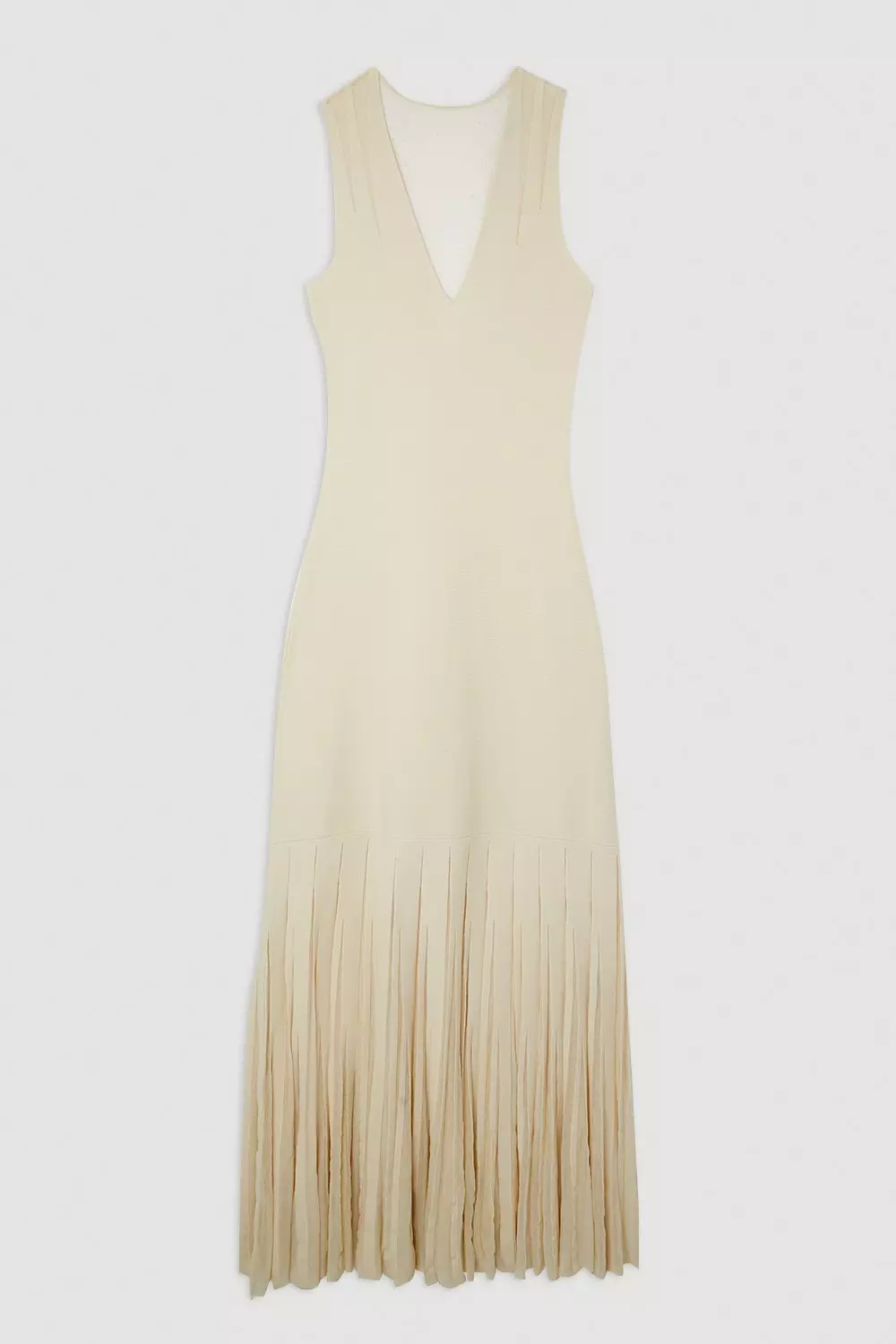 Viscose Blend Sheer Skirt Maxi Knit Dress | Karen Millen