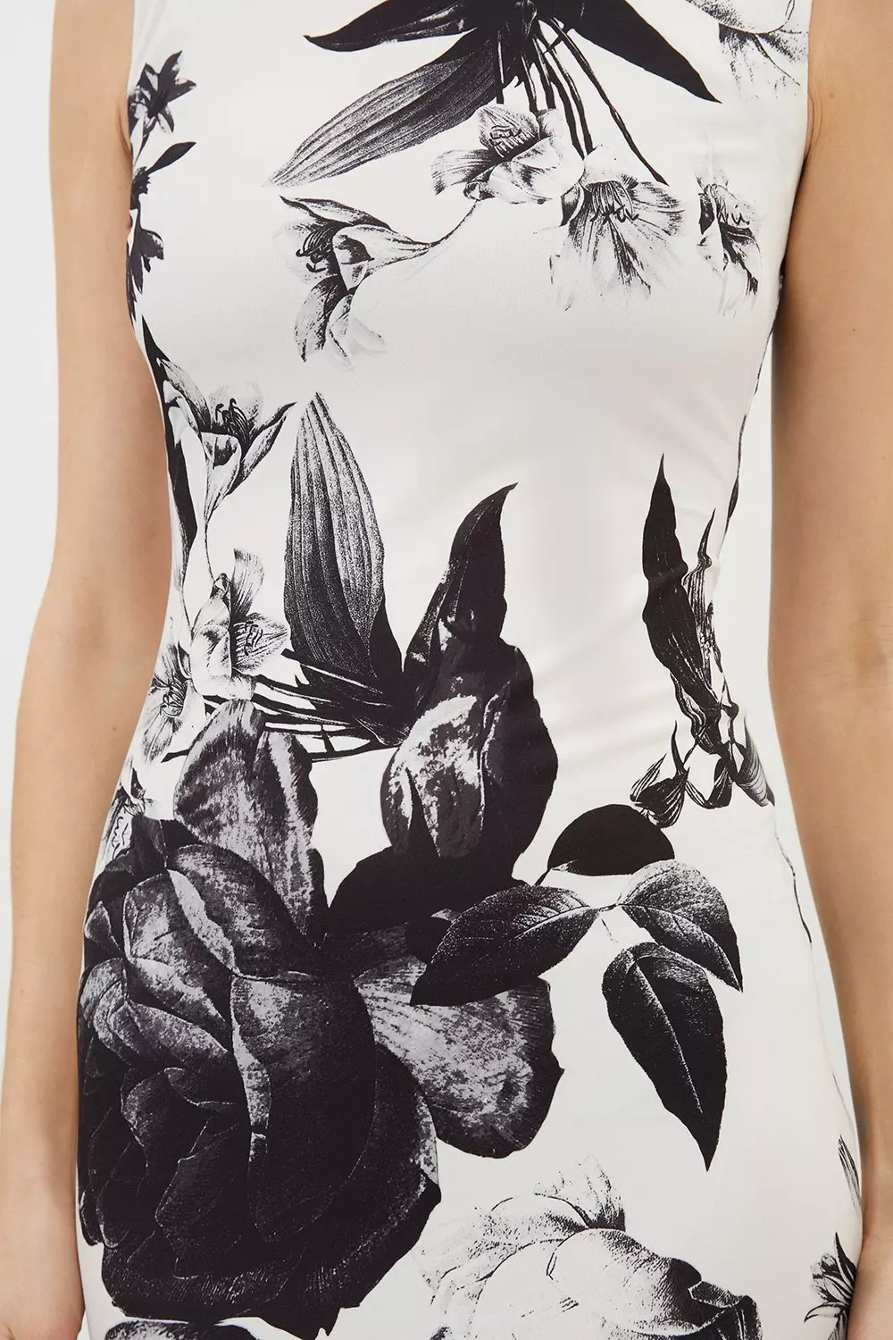 Mono Floral Jersey Sleeveless Maxi Dress Karen Millen