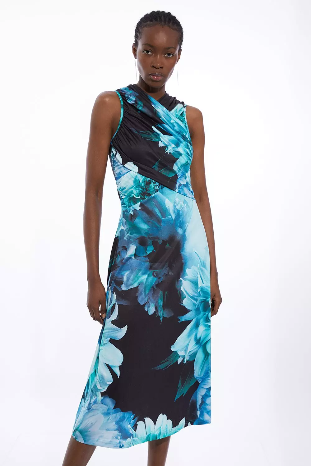 Allegra K Halter Neck Floral Dress for Women's Summer