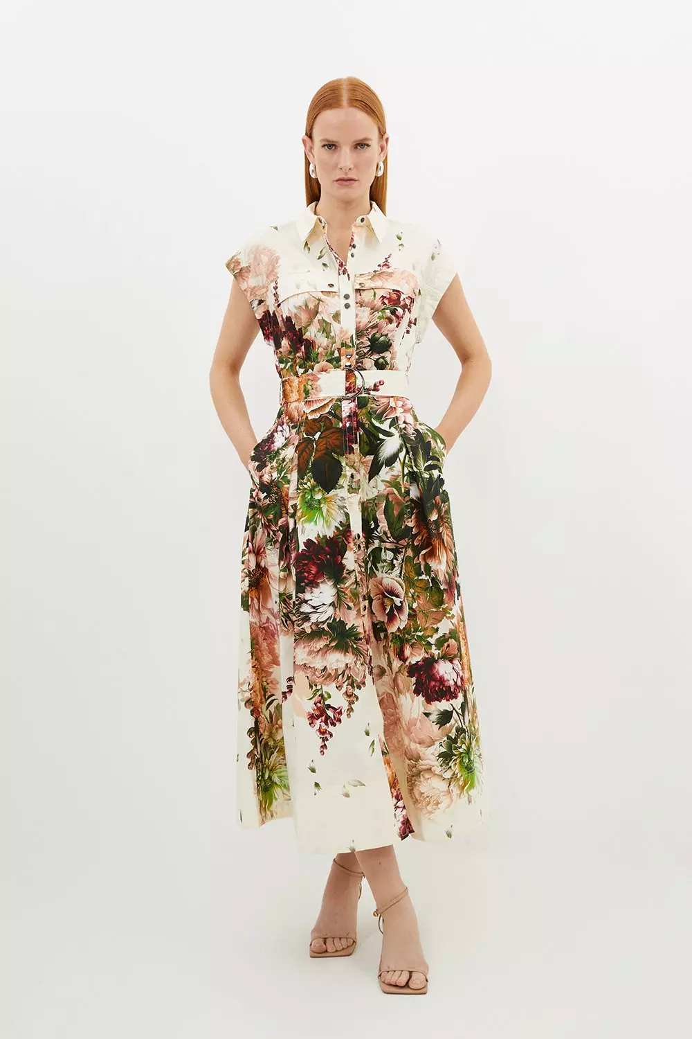 【KAREN MILLEN】プチデニム半袖シャツドレス 関税込 Figure Form Bandage Halter Square Neck Top | Karen Millen