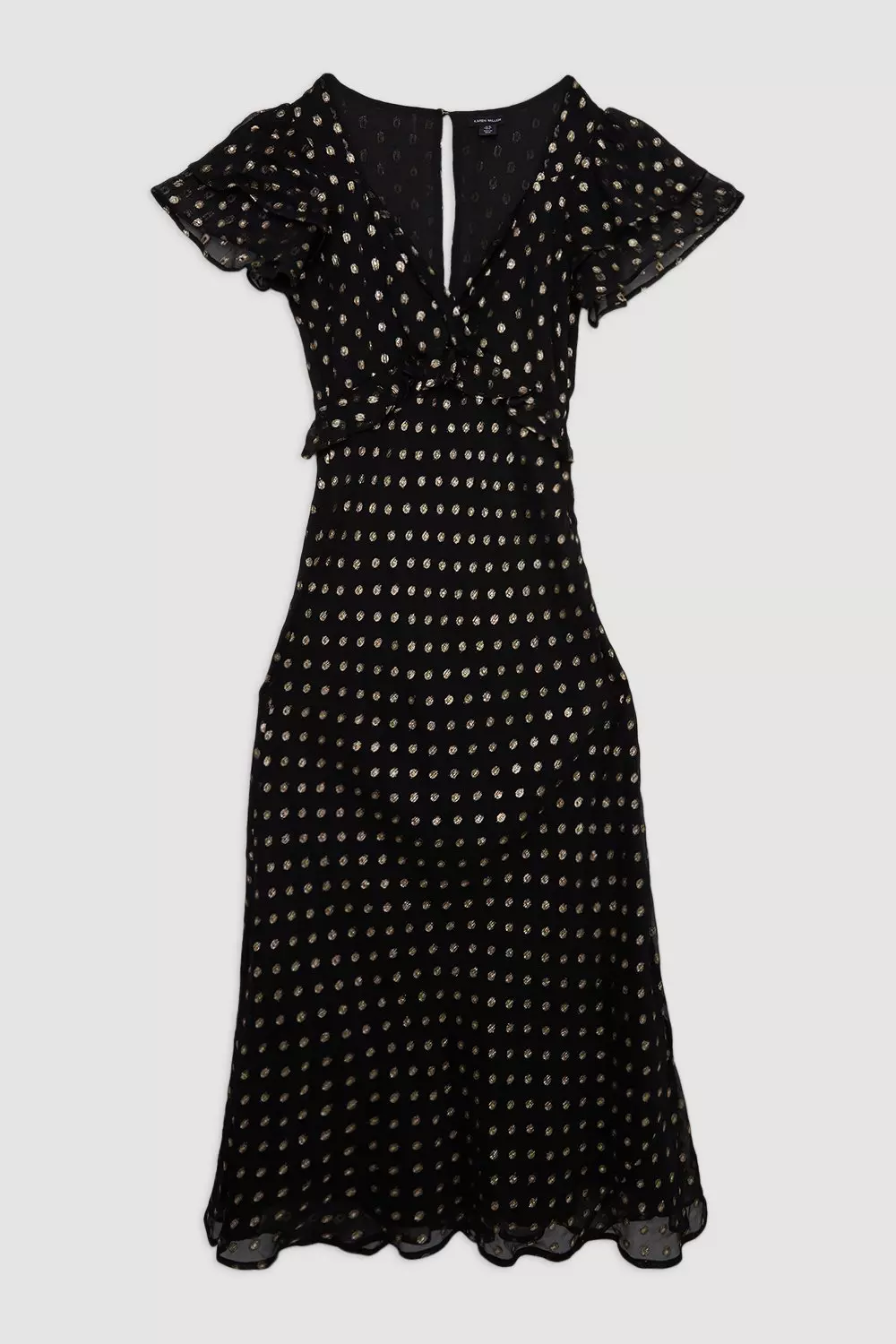 Pink Metallic Viscose Georgette  Angel Sleeve Maxi Dress alternative image