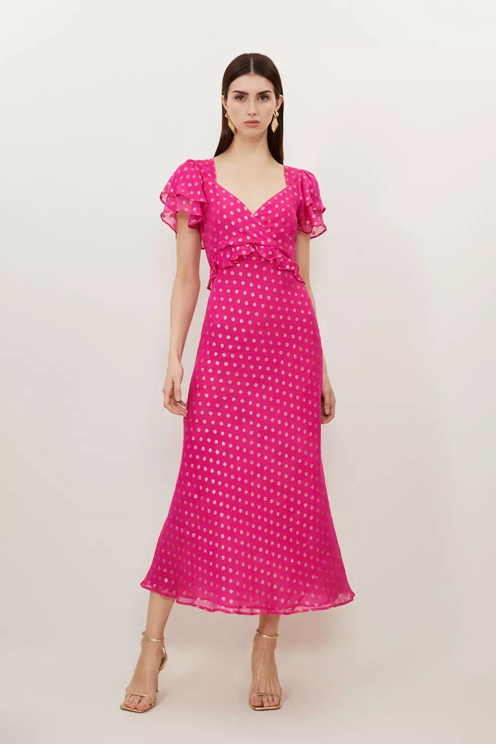 Karen millen polka dot maxi dress hotsell