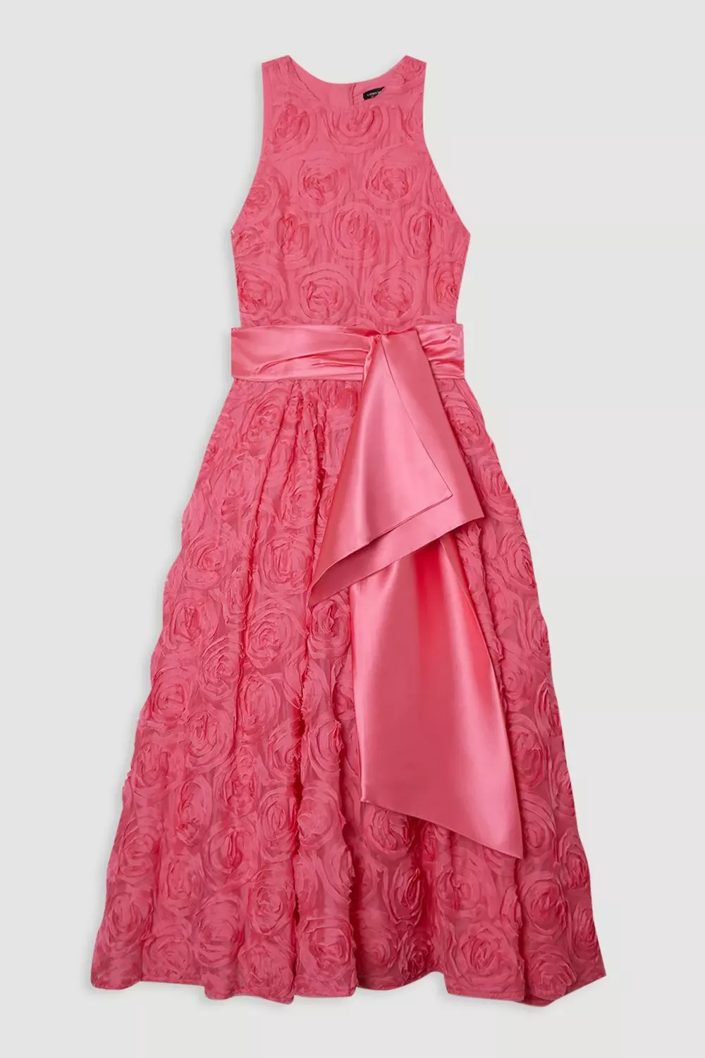 KAREN MILLEN■ロゼット ボウディテール プロムドレス Romantic Rosette Texture Woven Prom Midi Dress | Karen Millen