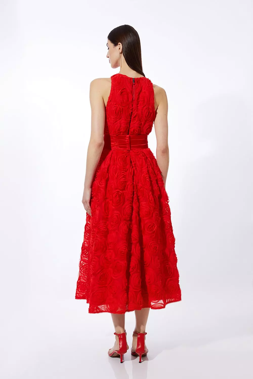 【Karen Millen】カットワーク 刺繍 ウーブン プロムドレス Cutwork Embroidery Woven Midi Prom Dress | Karen Millen
