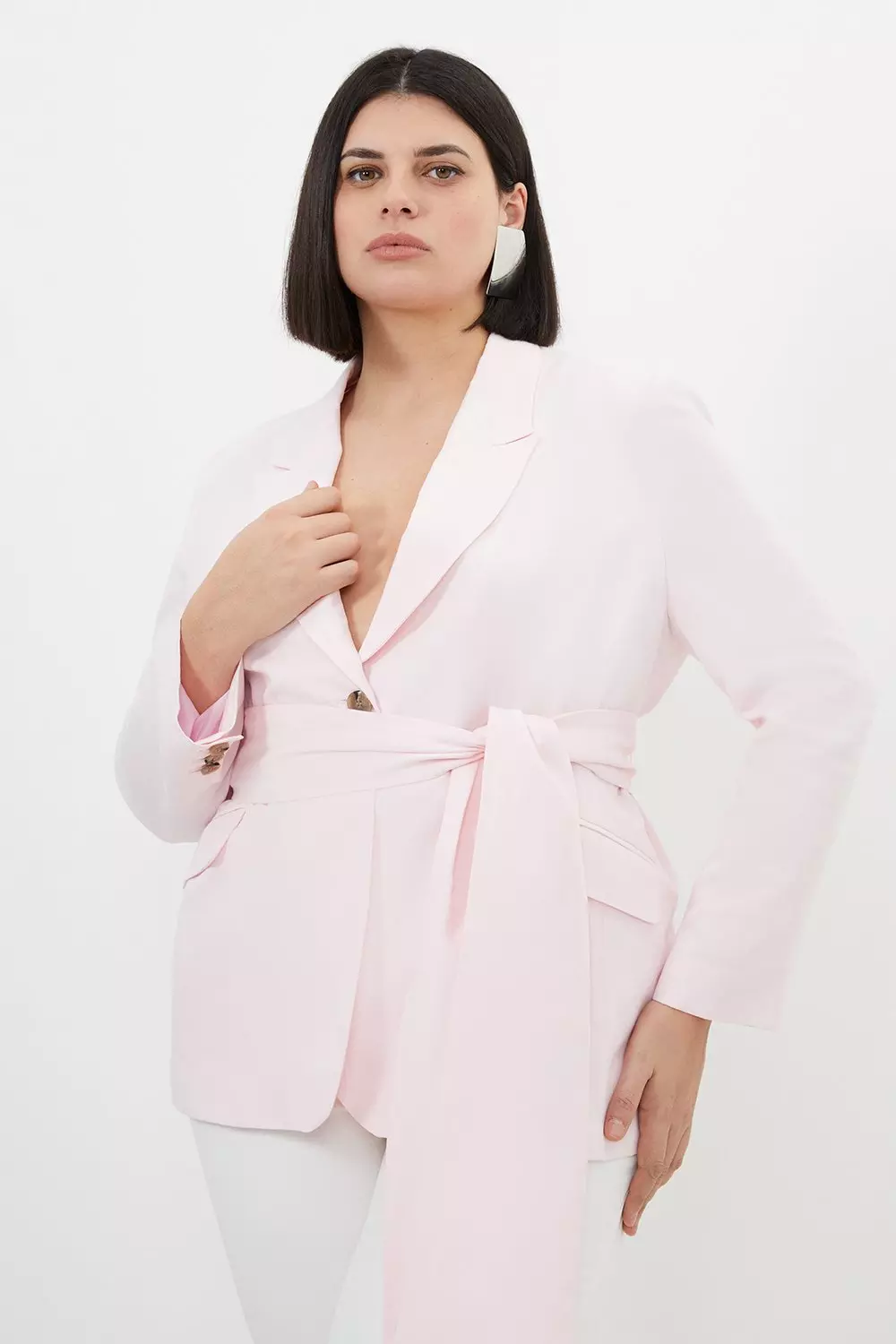 Plus size women's linen blazers best sale