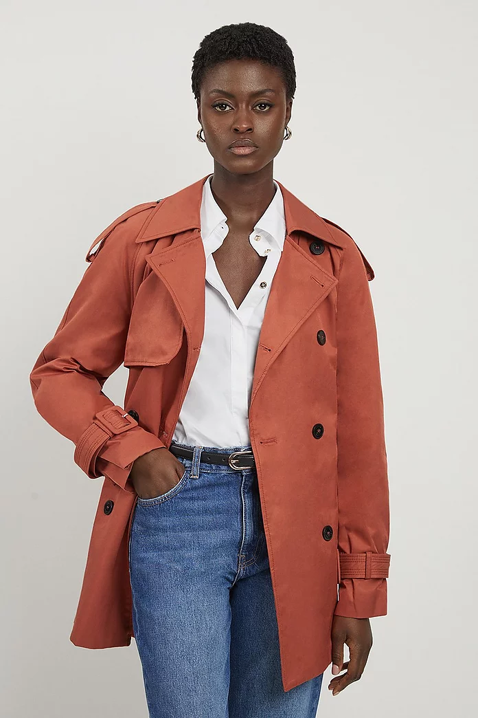 Belted Short Trench Coat | Karen Millen Belted Short Trench Coat | Karen Millen