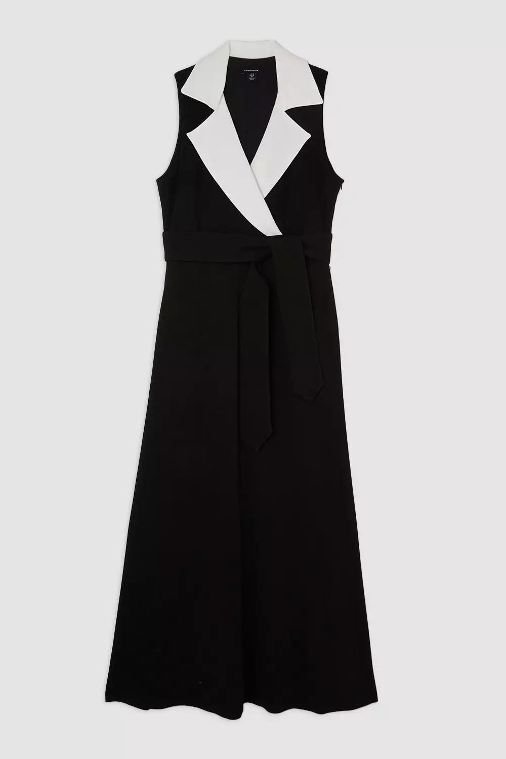 Compact Stretch Viscose Belted Tailored Midi Shirt Dress