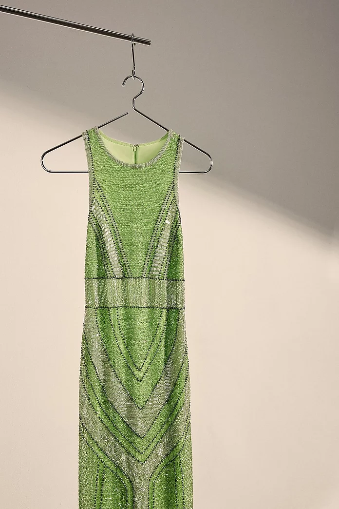 Premium Beading And Embellished Woven Halterneck Maxi Dress Premium Beading And Embellished Woven Halterneck Maxi Dress