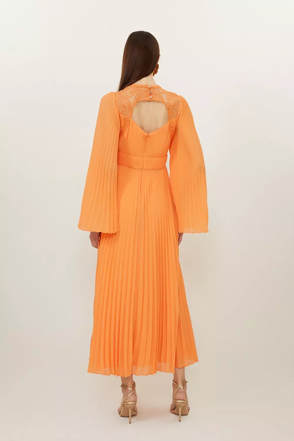 Soft Pleated Woven Kimono Sleeve Maxi Dress Karen Millen