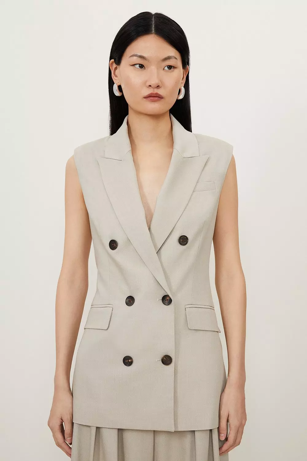 Sleeveless blazer suit hotsell